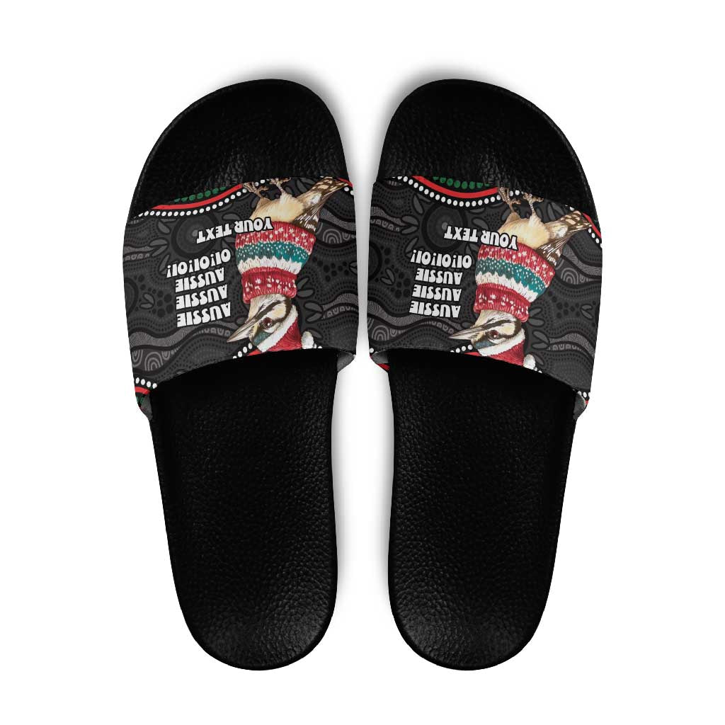 Personalised Australian Woodpecker Christmas Slide Sandals - Aussie Hoodie