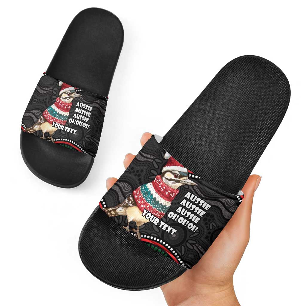Personalised Australian Woodpecker Christmas Slide Sandals - Aussie Hoodie