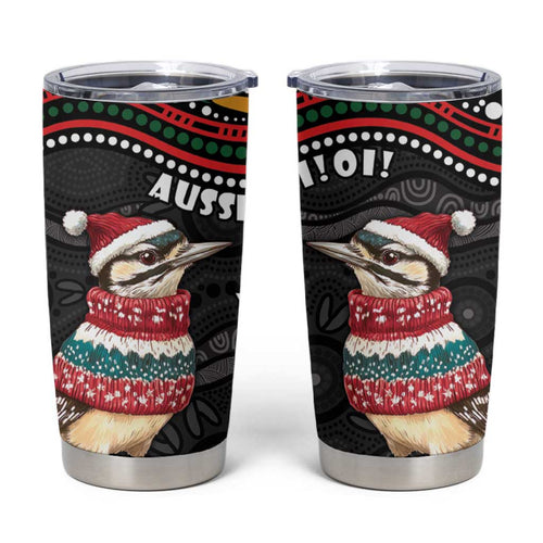 Personalised Australian Woodpecker Christmas Tumbler Cup - Aussie Hoodie