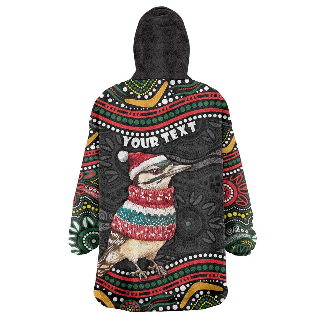 Personalised Australian Woodpecker Christmas Wearable Blanket Hoodie - Aussie Hoodie