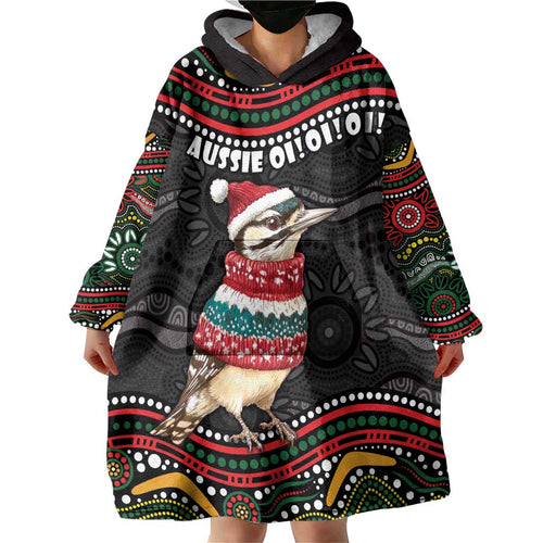Personalised Australian Woodpecker Christmas Wearable Blanket Hoodie - Aussie Hoodie