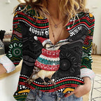 Personalised Australian Woodpecker Christmas Women Casual Shirt - Aussie Hoodie