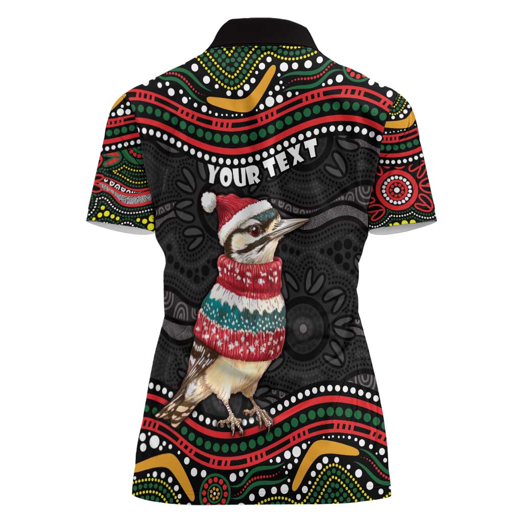Personalised Australian Woodpecker Christmas Women Polo Shirt - Aussie Hoodie