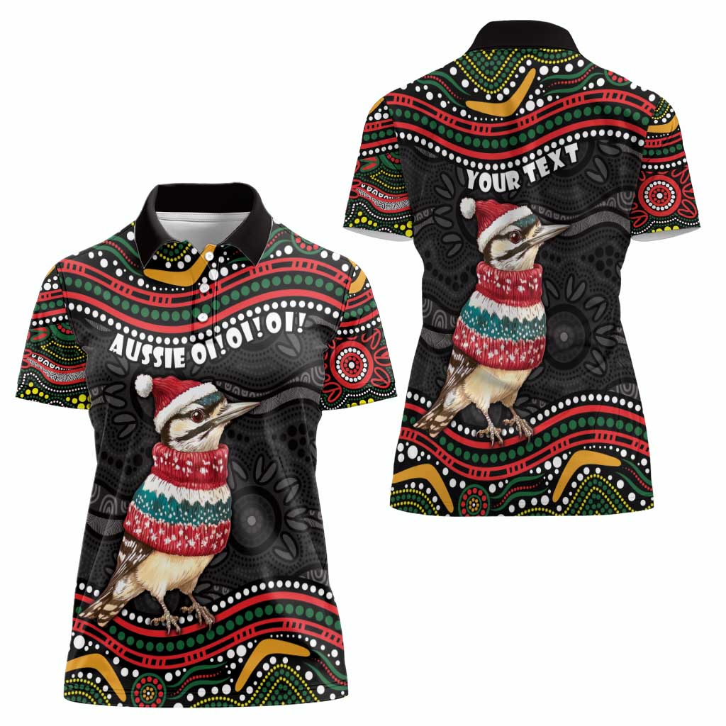 Personalised Australian Woodpecker Christmas Women Polo Shirt - Aussie Hoodie