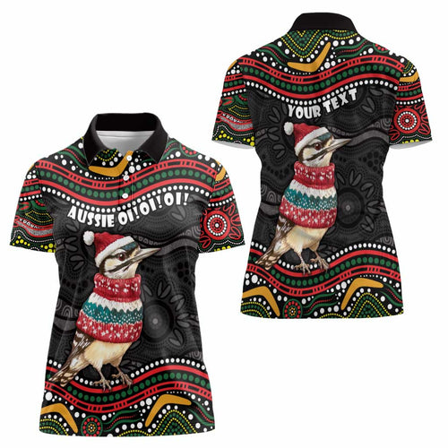 Personalised Australian Woodpecker Christmas Women Polo Shirt - Aussie Hoodie