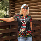 Personalised Australian Woodpecker Christmas Women Polo Shirt - Aussie Hoodie