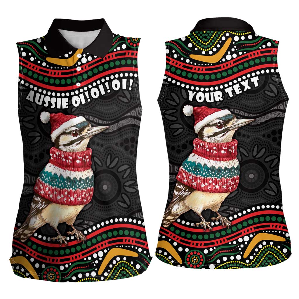 Personalised Australian Woodpecker Christmas Women Sleeveless Polo Shirt - Aussie Hoodie