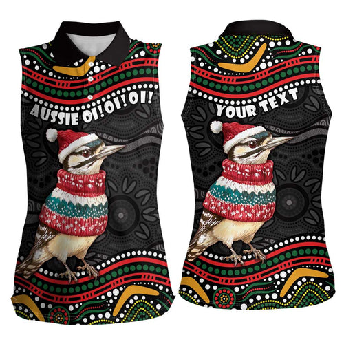 Personalised Australian Woodpecker Christmas Women Sleeveless Polo Shirt - Aussie Hoodie