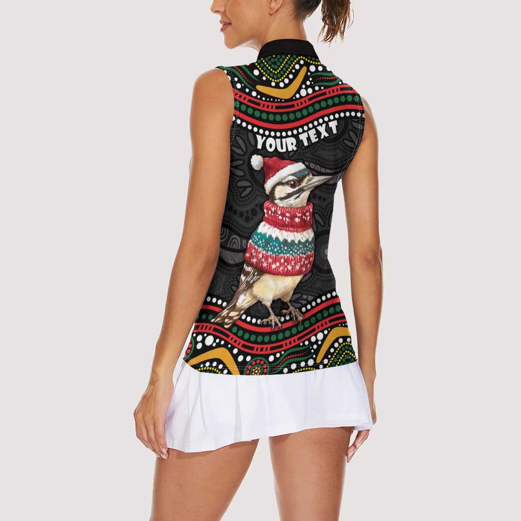 Personalised Australian Woodpecker Christmas Women Sleeveless Polo Shirt - Aussie Hoodie