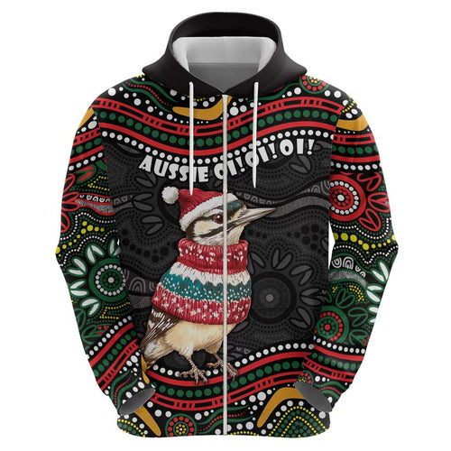 Personalised Australian Woodpecker Christmas Zip Hoodie - Aussie Hoodie