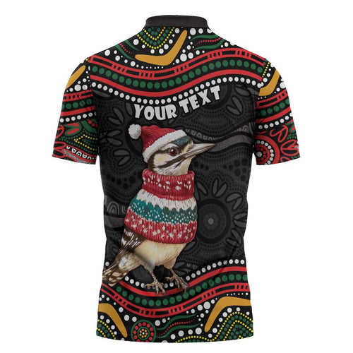 Personalised Australian Woodpecker Christmas Zipper Polo Shirt - Aussie Hoodie