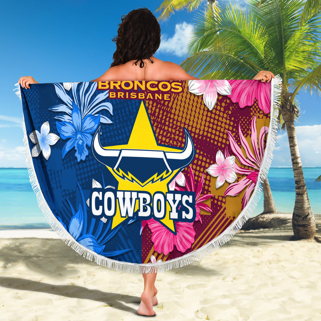 nrl-cowboys-and-broncos-beach-blanket-sporty-style