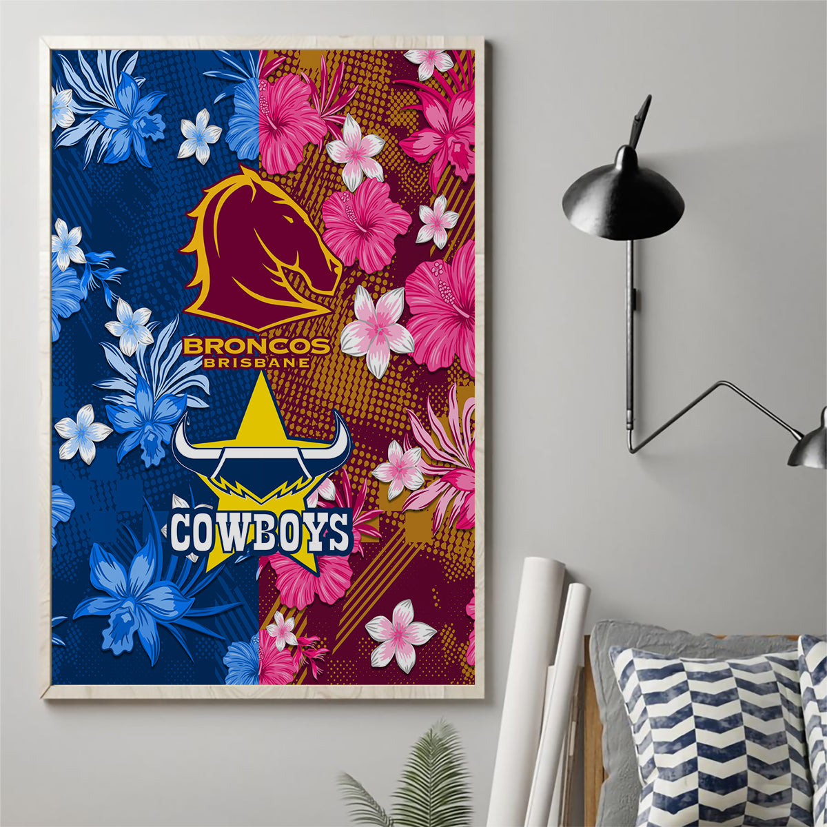 nrl-cowboys-and-broncos-canvas-wall-art-sporty-style