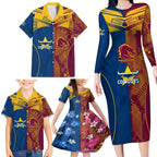 nrl-cowboys-and-broncos-family-matching-long-sleeve-bodycon-dress-and-hawaiian-shirt-sporty-style