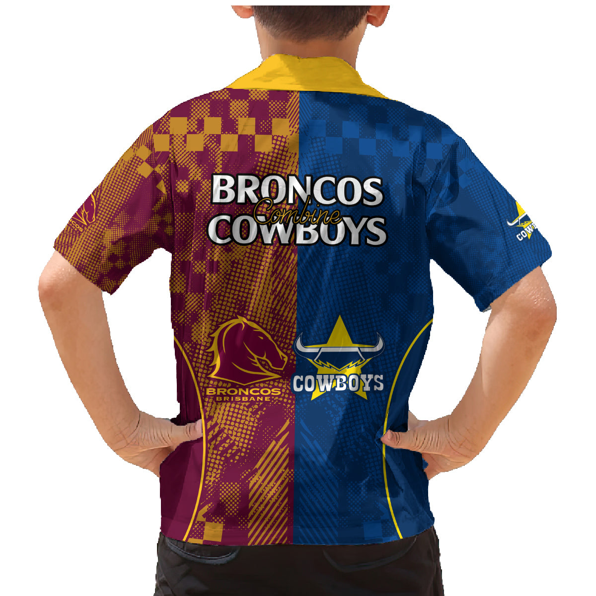 nrl-cowboys-and-broncos-family-matching-mermaid-dress-and-hawaiian-shirt-sporty-style