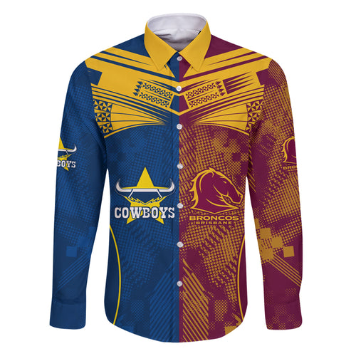 nrl-cowboys-and-broncos-family-matching-puletasi-dress-and-hawaiian-shirt-sporty-style