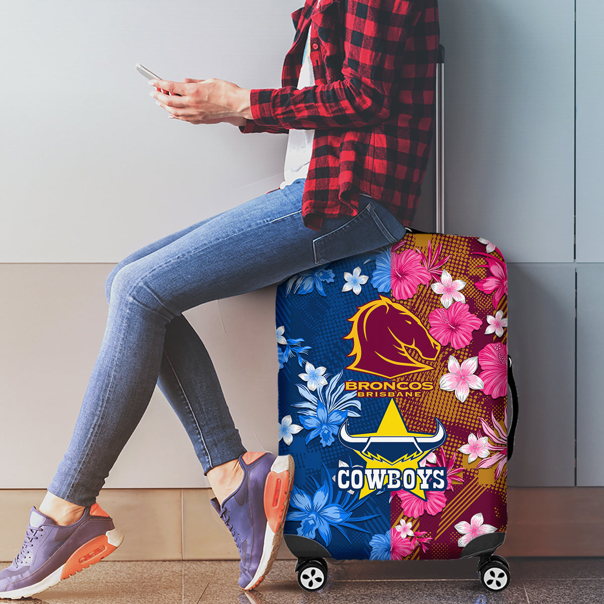 nrl-cowboys-and-broncos-luggage-cover-sporty-style
