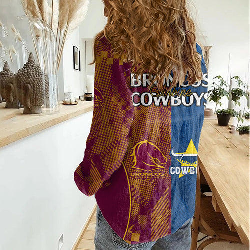 nrl-cowboys-and-broncos-women-casual-shirt-sporty-style