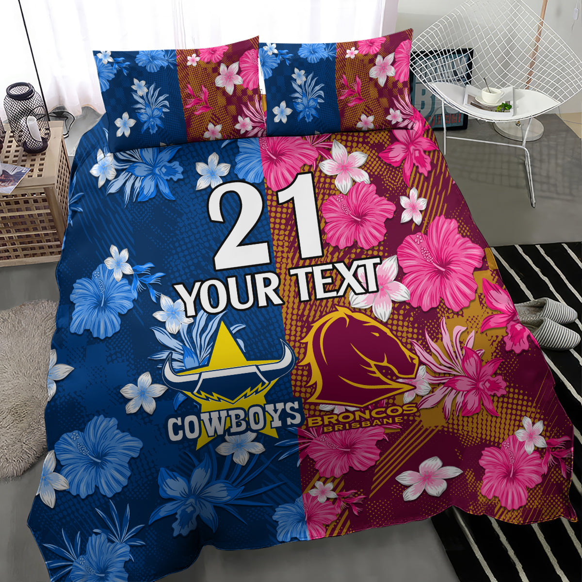 custom-nrl-cowboys-and-broncos-bedding-set-sporty-style