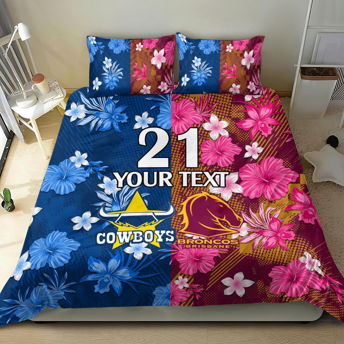 custom-nrl-cowboys-and-broncos-bedding-set-sporty-style