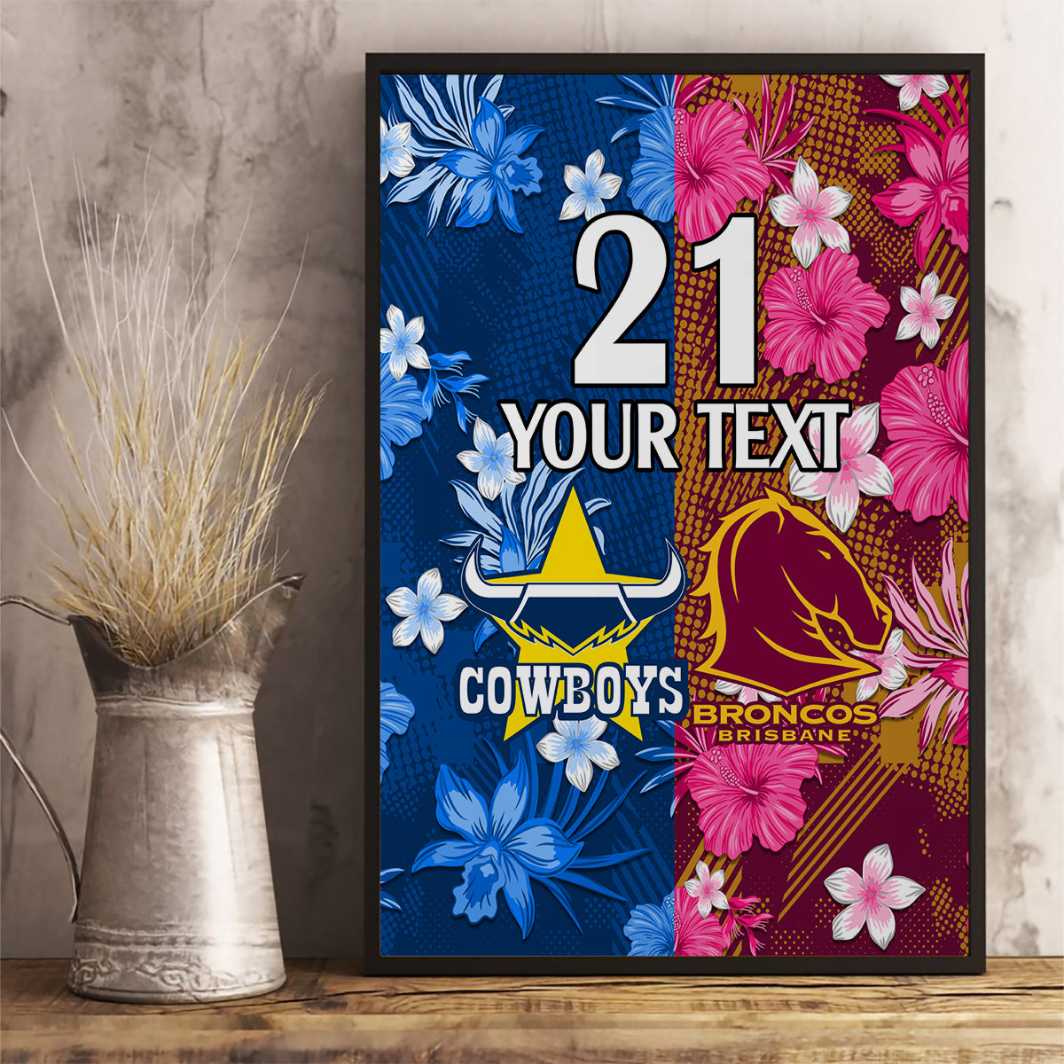 custom-nrl-cowboys-and-broncos-canvas-wall-art-sporty-style