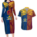 custom-nrl-cowboys-and-broncos-couples-matching-long-sleeve-bodycon-dress-and-hawaiian-shirt-sporty-style