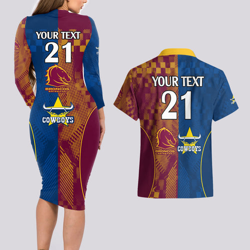 custom-nrl-cowboys-and-broncos-couples-matching-long-sleeve-bodycon-dress-and-hawaiian-shirt-sporty-style