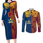 custom-nrl-cowboys-and-broncos-couples-matching-long-sleeve-bodycon-dress-and-long-sleeve-button-shirts-sporty-style