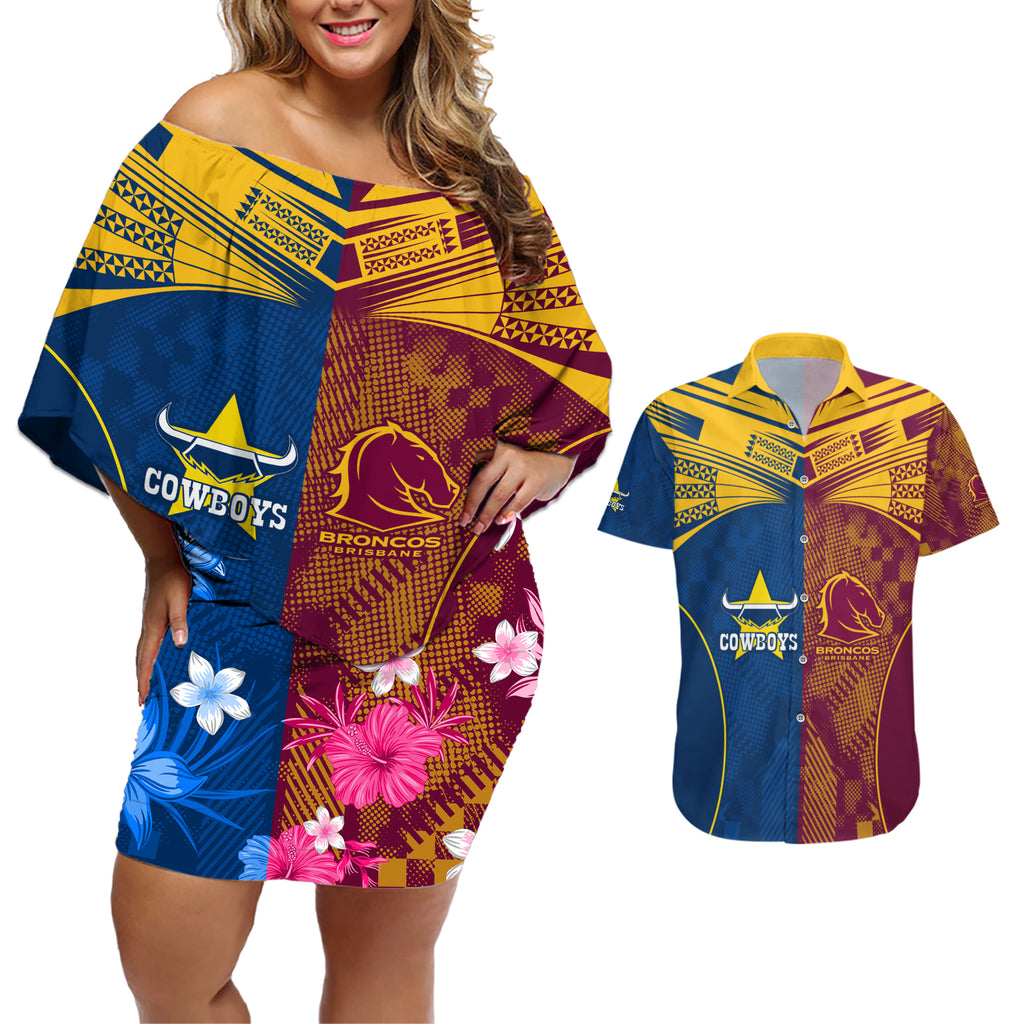 custom-nrl-cowboys-and-broncos-couples-matching-off-shoulder-short-dress-and-hawaiian-shirt-sporty-style