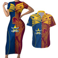 custom-nrl-cowboys-and-broncos-couples-matching-short-sleeve-bodycon-dress-and-hawaiian-shirt-sporty-style