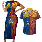 custom-nrl-cowboys-and-broncos-couples-matching-short-sleeve-bodycon-dress-and-hawaiian-shirt-sporty-style
