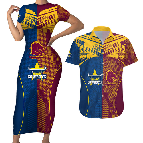 custom-nrl-cowboys-and-broncos-couples-matching-short-sleeve-bodycon-dress-and-hawaiian-shirt-sporty-style