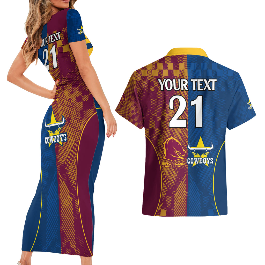 custom-nrl-cowboys-and-broncos-couples-matching-short-sleeve-bodycon-dress-and-hawaiian-shirt-sporty-style