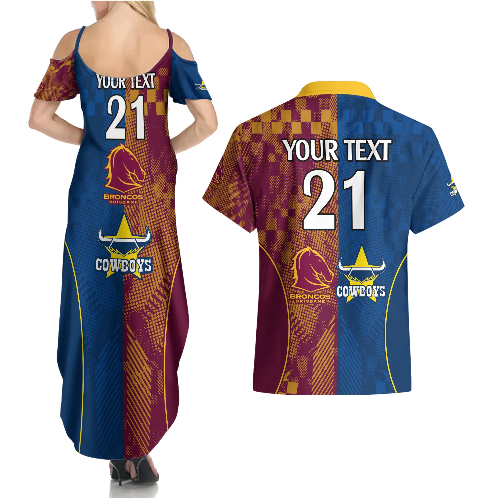 custom-nrl-cowboys-and-broncos-couples-matching-summer-maxi-dress-and-hawaiian-shirt-sporty-style