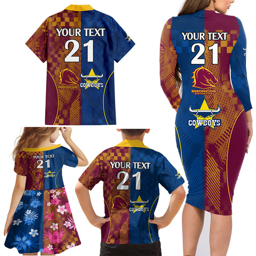 custom-nrl-cowboys-and-broncos-family-matching-long-sleeve-bodycon-dress-and-hawaiian-shirt-sporty-style