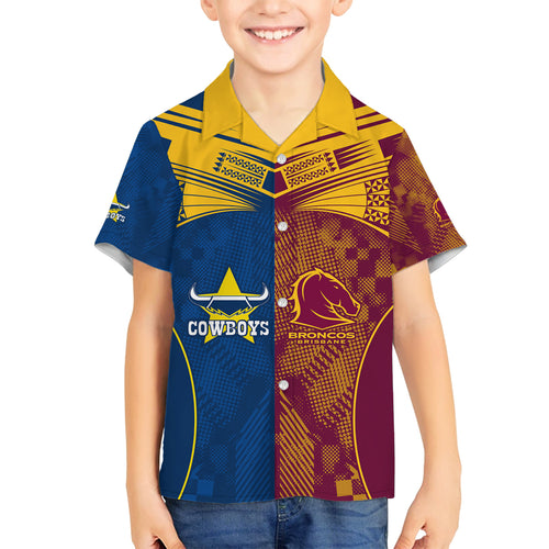 custom-nrl-cowboys-and-broncos-family-matching-long-sleeve-bodycon-dress-and-hawaiian-shirt-sporty-style