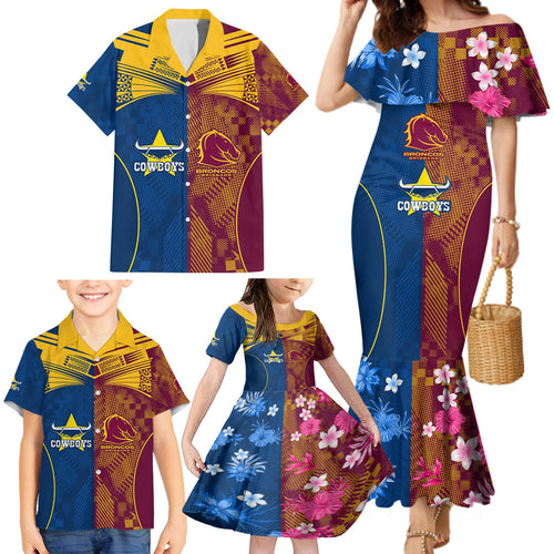 custom-nrl-cowboys-and-broncos-family-matching-mermaid-dress-and-hawaiian-shirt-sporty-style
