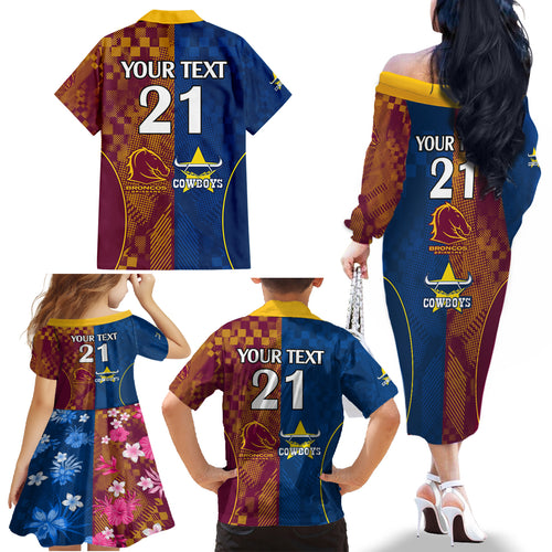 custom-nrl-cowboys-and-broncos-family-matching-off-shoulder-long-sleeve-dress-and-hawaiian-shirt-sporty-style