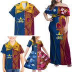 custom-nrl-cowboys-and-broncos-family-matching-off-shoulder-maxi-dress-and-hawaiian-shirt-sporty-style