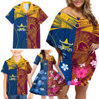 custom-nrl-cowboys-and-broncos-family-matching-off-shoulder-short-dress-and-hawaiian-shirt-sporty-style