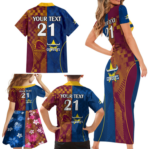 custom-nrl-cowboys-and-broncos-family-matching-short-sleeve-bodycon-dress-and-hawaiian-shirt-sporty-style