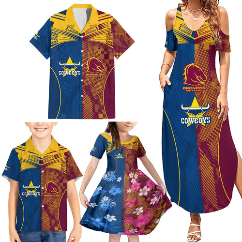 custom-nrl-cowboys-and-broncos-family-matching-summer-maxi-dress-and-hawaiian-shirt-sporty-style