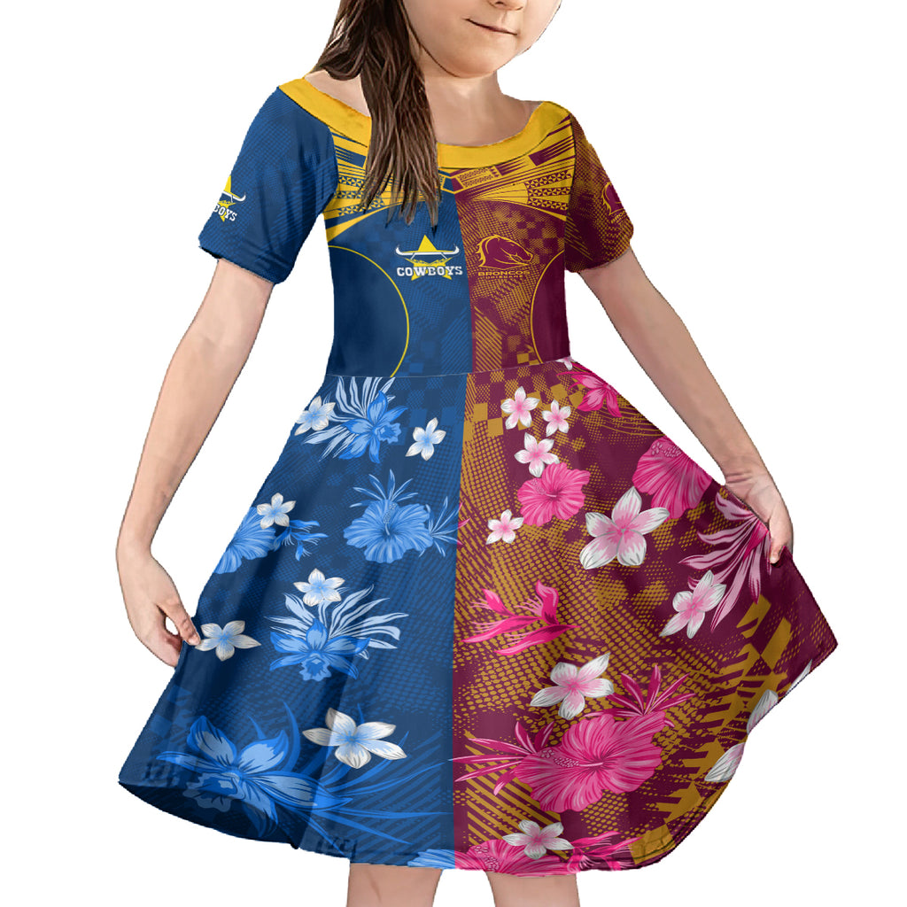 custom-nrl-cowboys-and-broncos-kid-short-sleeve-dress-sporty-style