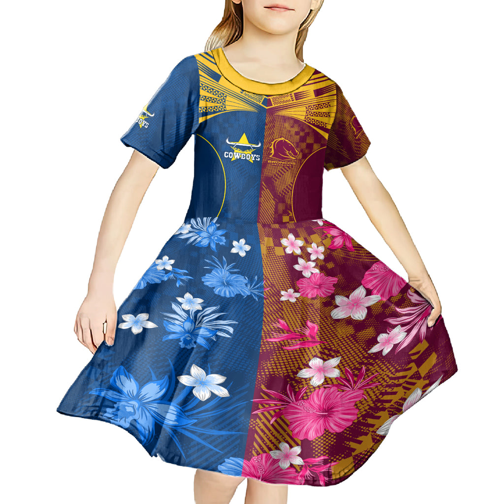custom-nrl-cowboys-and-broncos-kid-short-sleeve-dress-sporty-style