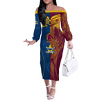 custom-nrl-cowboys-and-broncos-off-the-shoulder-long-sleeve-dress-sporty-style