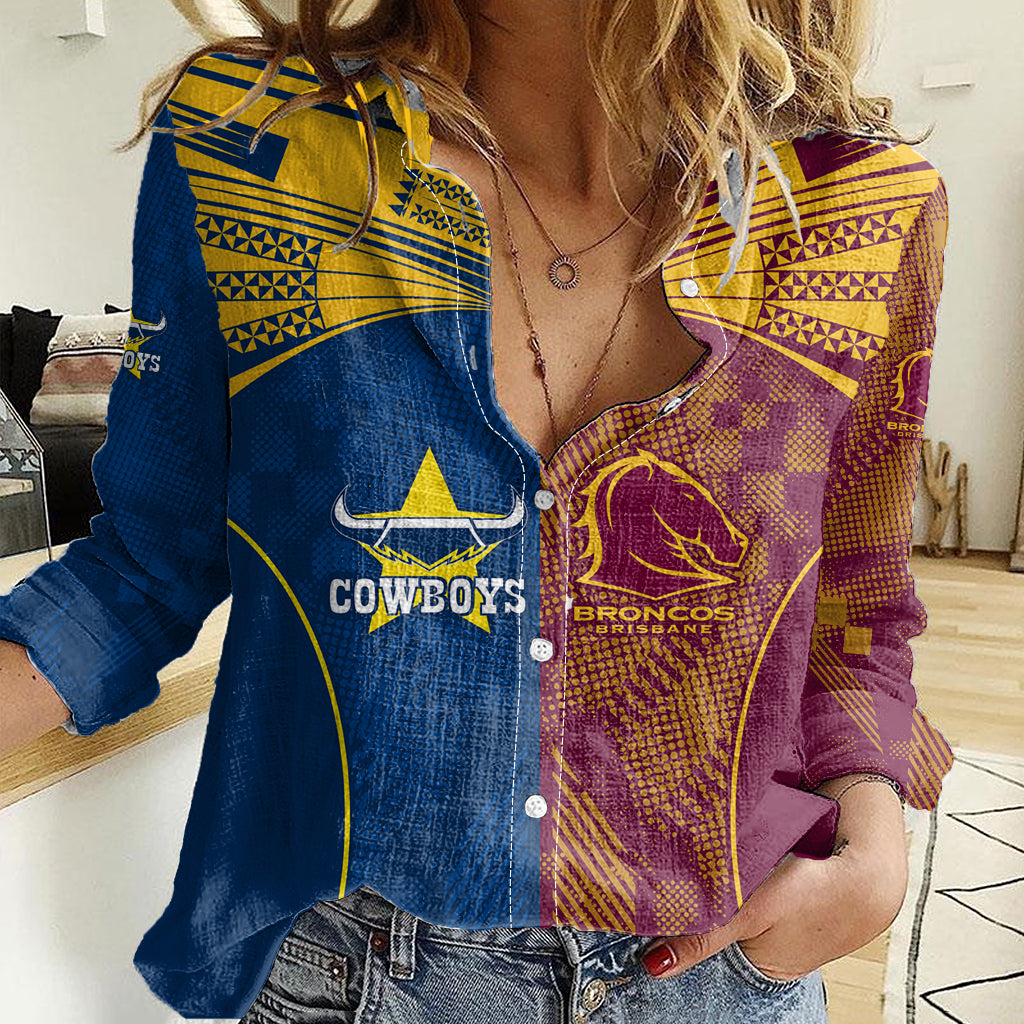 custom-nrl-cowboys-and-broncos-women-casual-shirt-sporty-style