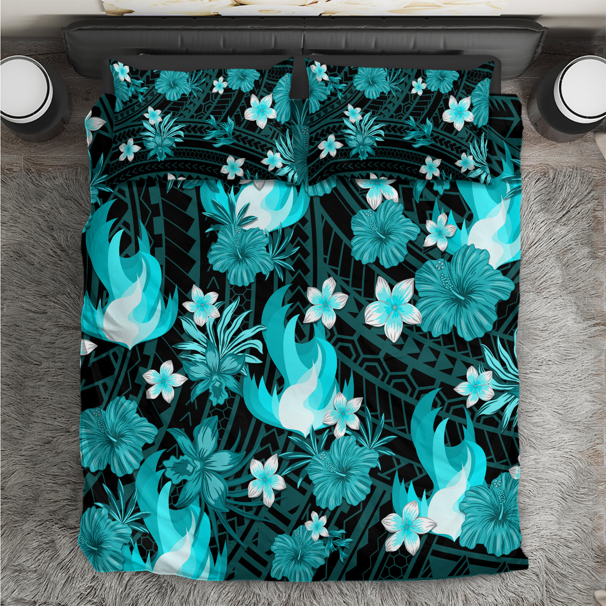 australian-heat-cricket-bedding-set-baeuty-pacific-hibiscus-and-polynesian-pattern