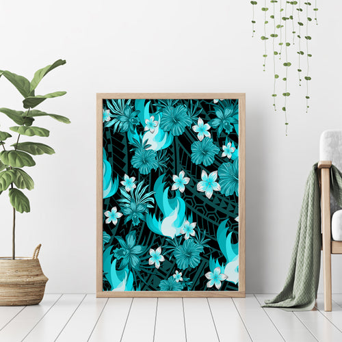 australian-heat-cricket-canvas-wall-art-baeuty-pacific-hibiscus-and-polynesian-pattern
