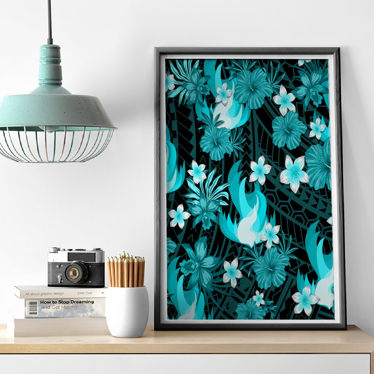 australian-heat-cricket-canvas-wall-art-baeuty-pacific-hibiscus-and-polynesian-pattern