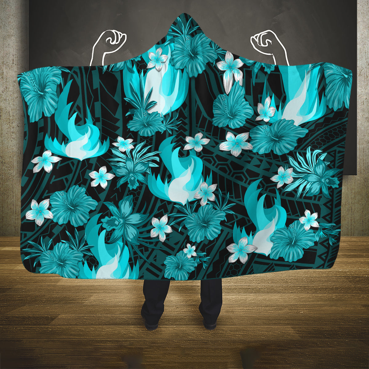 australian-heat-cricket-hooded-blanket-baeuty-pacific-hibiscus-and-polynesian-pattern